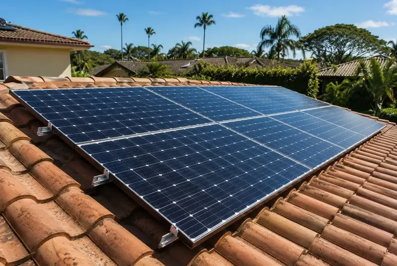 Installation de panneaux solaires à Lageon